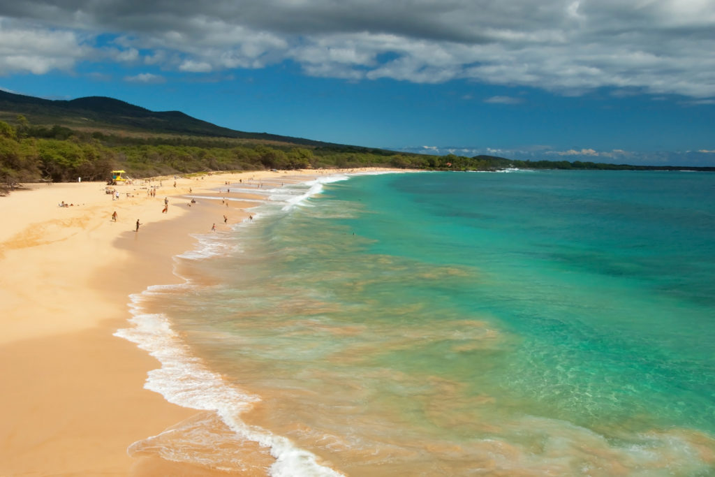 View of the big beach on maui